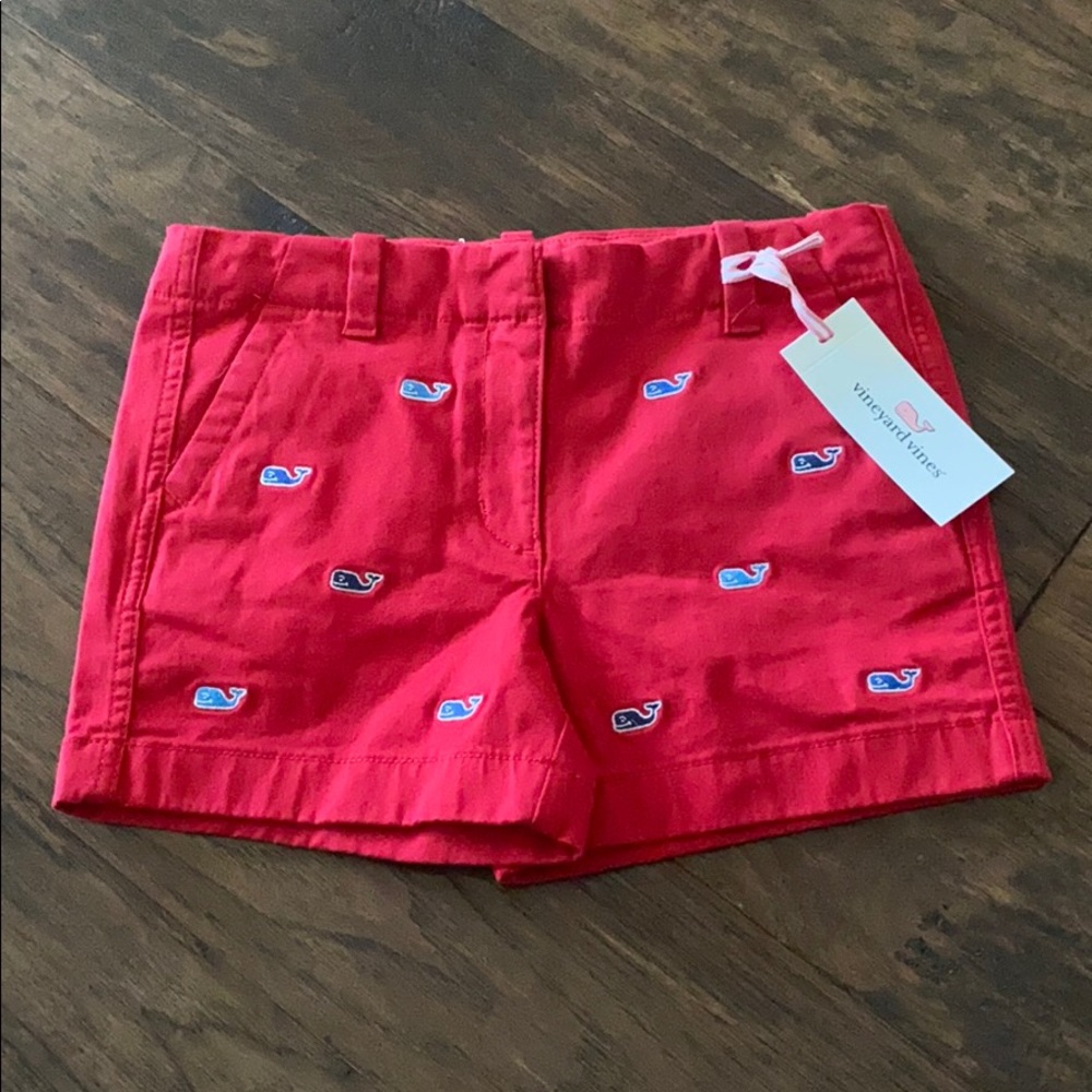 Vineyard vines girls red whale everyday shorts NWT
